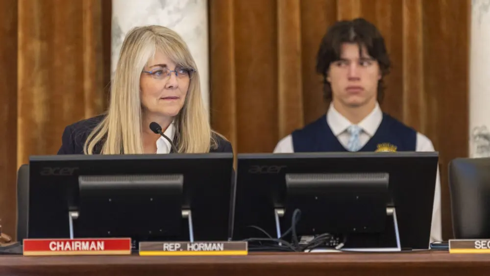 Co-chairwoman Wendy Horman, R-Idaho Falls, conducts the proceedings of the Joint Finance-Appropriations Committee meeting on Jan. 7, 2025, at the State Capitol Building in Boise. (Pat Sutphin for the Idaho Capital Sun)