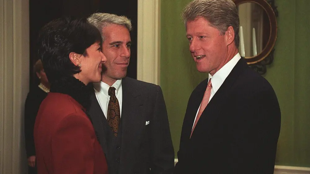 Jeffrey Epstein and Ghislaine Maxwell at the White House, Sept. 29, 1993. Photo: White House Archive / Wikimedia Commons /Public Domain / Cropped from Original