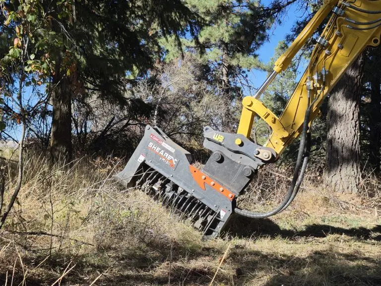 The trees and brush cut by the masticator were chipped and left on site to slow undergrowth, reduce maintenance, suppress weeds and control erosion. (Photo courtesy of Latah County)