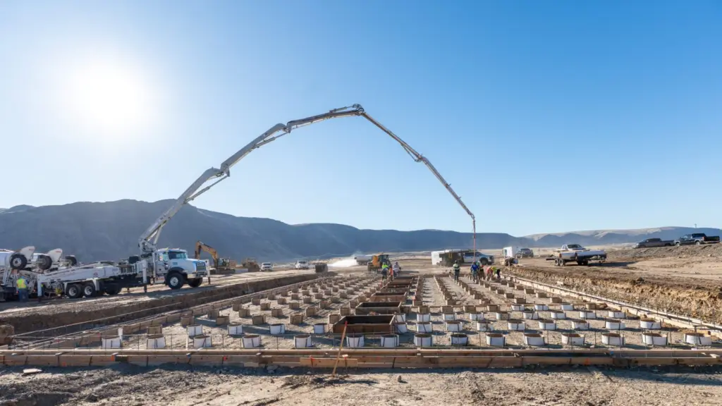 Construction at the site of Helion’s planned fusion power plant in Malaga, Washington, in Chelan County. The company has a power purchase agreement to provide energy from the facility to Microsoft by 2028. It announced that it had begun work at the site in 2025. (Photo courtesy of Helion)