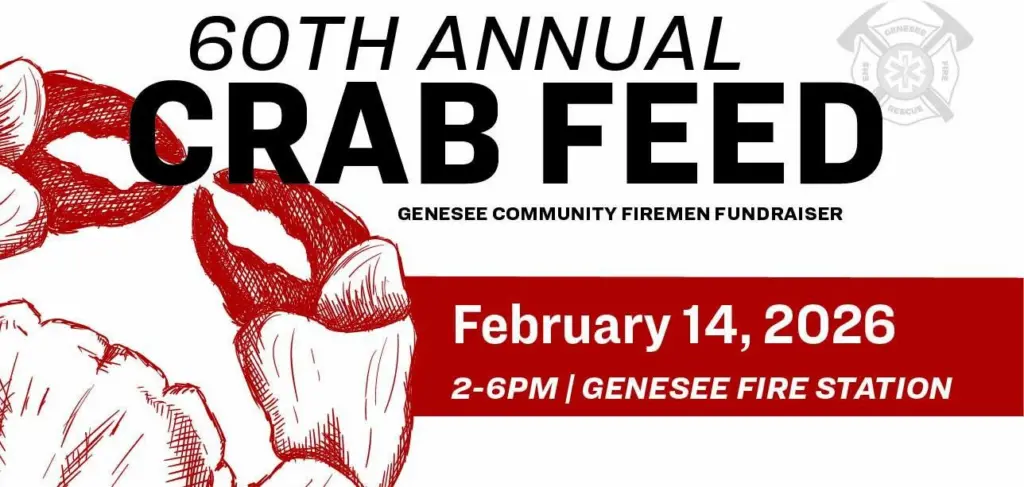 Genesee Fire Department to Host 60th Annual Crab Feed Fundraiser
