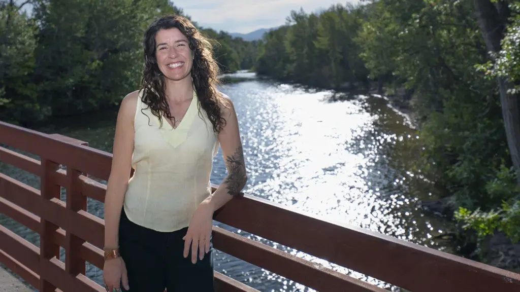 IWRRI Director Kendra Kaiser is pictured along the Boise River. Photo by University of Idaho.