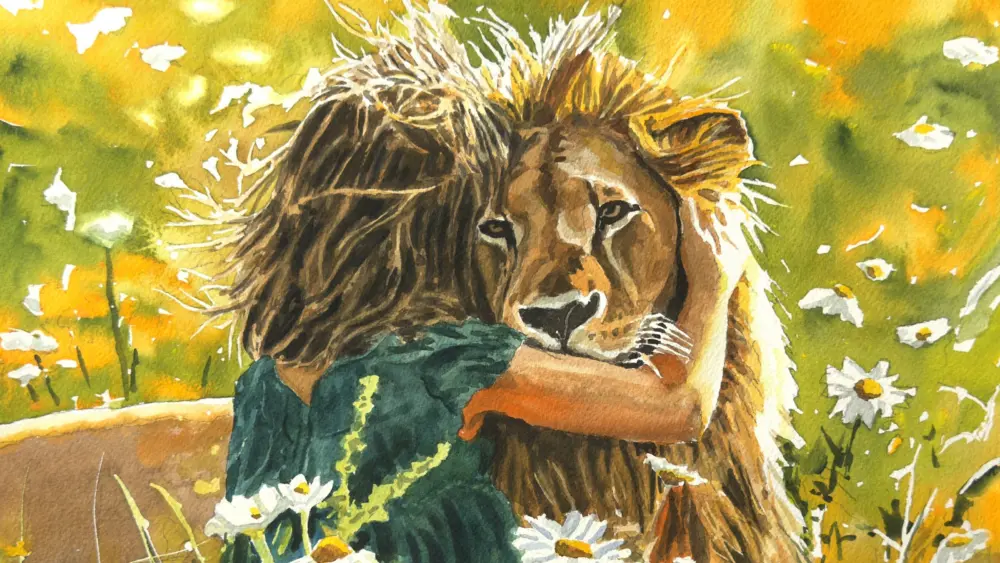 Hugging the Lion King - Andrew Sewell