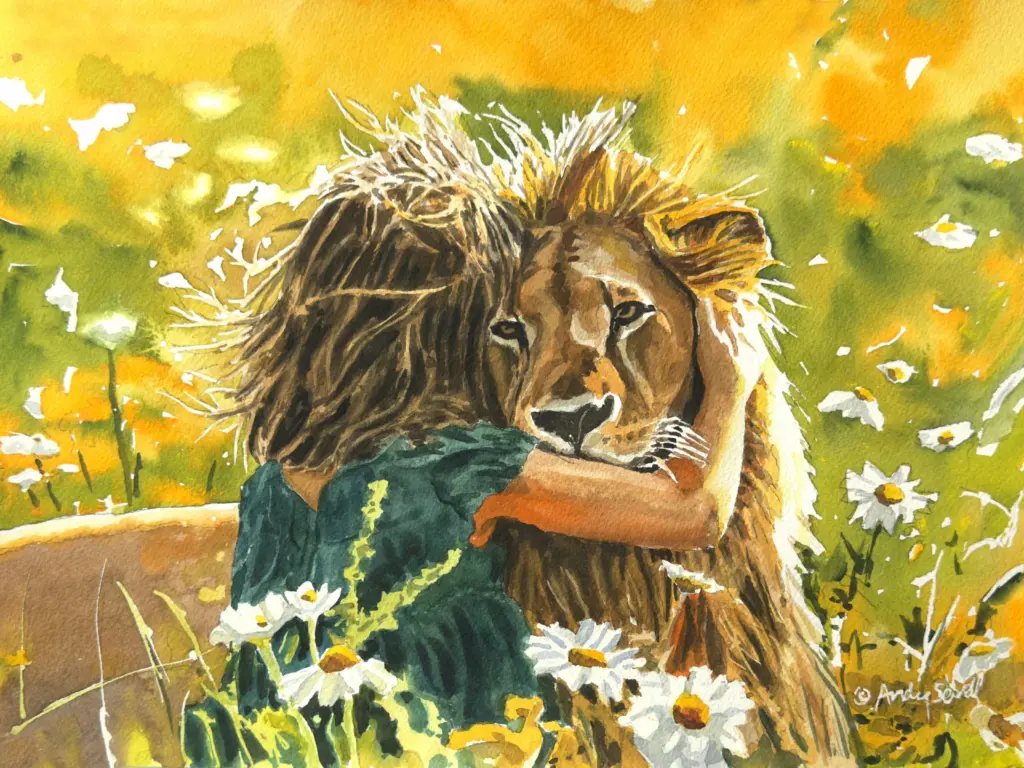 Hugging the Lion King - Andrew Sewell