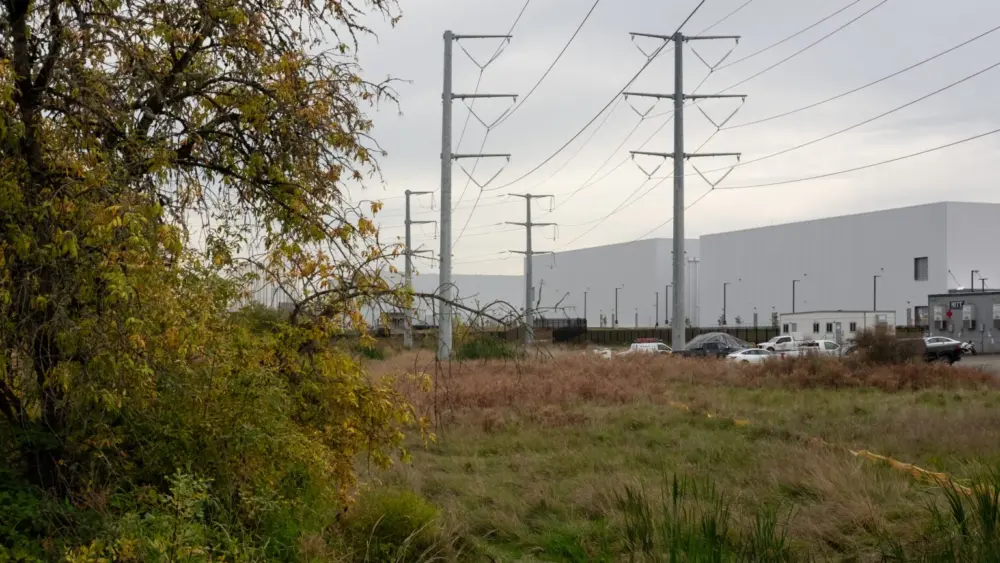 QTS Data Centers in Hillsboro on Oct. 11, 2024. Oregon Gov. Tina Kotek created a new advisory committee to help establish rules and regulations to protect energy access and affordability and water supplies from being overburdened by the rapidly growing data centers in the state. (Photo by Rian Dundon/Oregon Capital Chronicle)