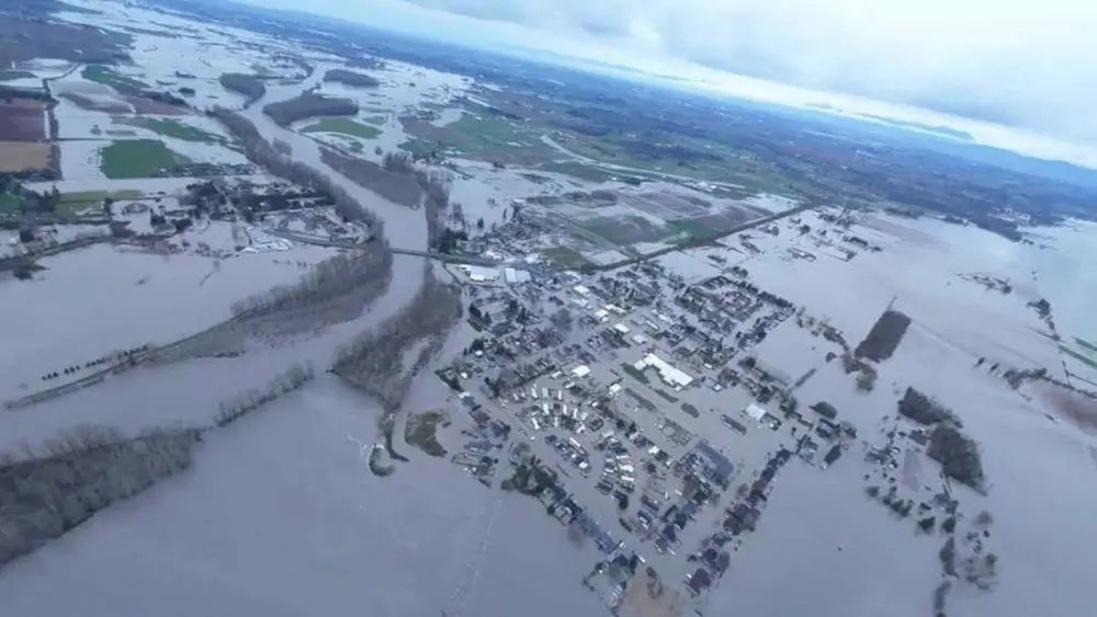 Photo credit: Washington Office of the Governor / aerial imagery of flooding in Everson, Whatcom County.