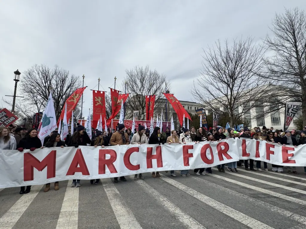 Anti-abortion activists from across the U. S. protest legal abortion at the annual March for Life on Jan. 23, 2026. (Photo by Sofia Resnick/States Newsroom)