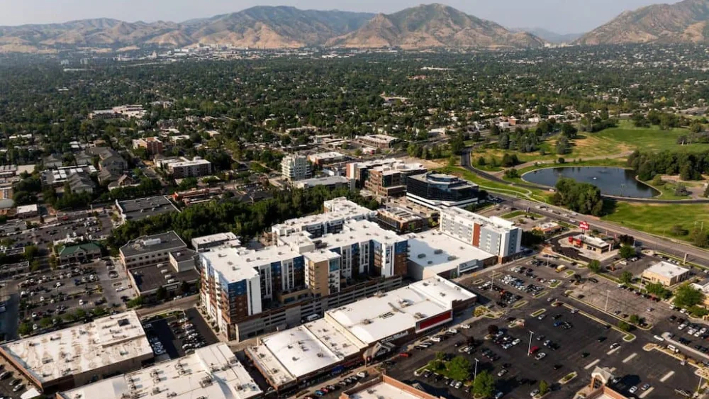 Residential and commercial development in the Sugarhouse area of Salt Lake City is pictured in July 2024. A new study found Utah median household incomes increased at a higher rate than any other state over the past 50 years. (Photo by Spenser Heaps for Utah News Dispatch)