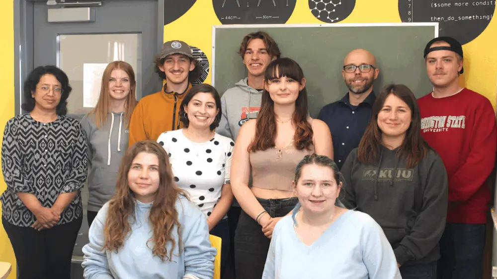 Members of WSU’s student chapter of Engineers in Action developed and are building an awning for the center’s offices, located in downtown Moscow.