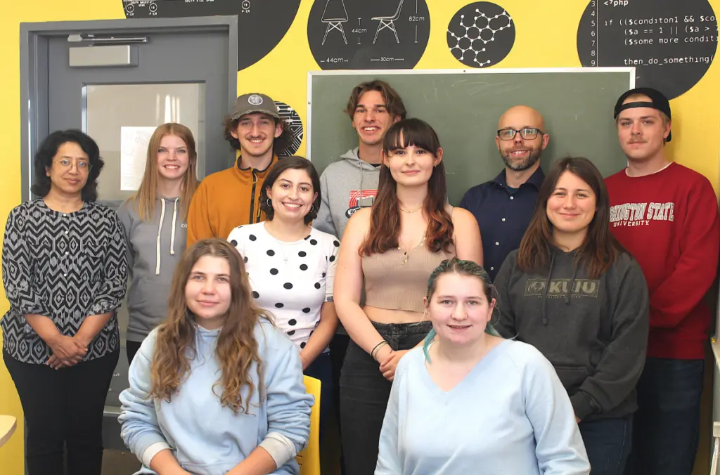 Members of WSU’s student chapter of Engineers in Action developed and are building an awning for the center’s offices, located in downtown Moscow.