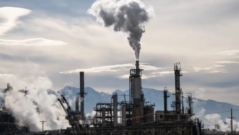 Marathon Petroleum Company’s Salt Lake City Refinery in Salt Lake City is pictured on Wednesday, Jan. 3, 2024. (Photo by Spenser Heaps for Utah News Dispatch)