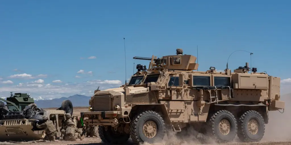 U.S. Army soldiers participate in a combat training scenario during the 2025 Best Warrior Competition at the Orchard Combat Training Center in Boise on May 7, 2025. The Idaho National Guard hosted the competition. (Photo courtesy of Staff Sgt. Alisha Grezlik/U.S. Army)