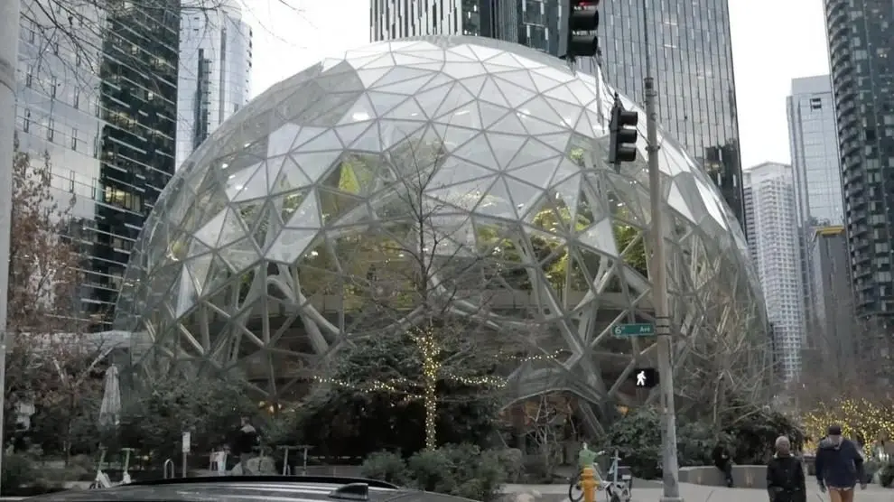 Amazon's Spheres conservatory is part of the company's headquarters campus in Seattle. Photo: Spencer Pauley / The Center Square