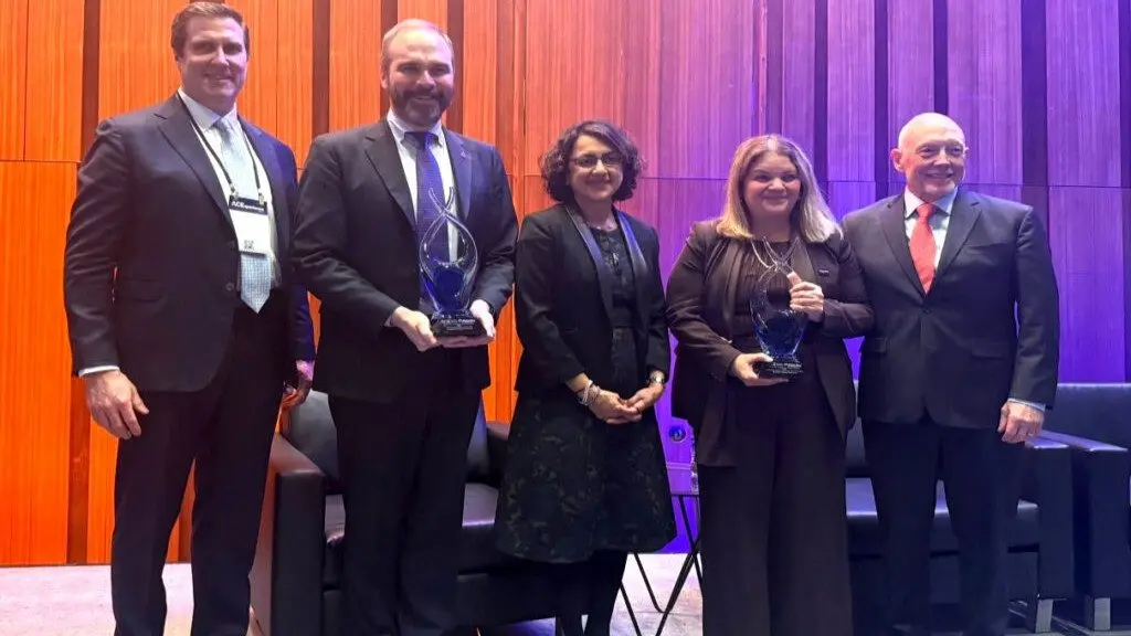 From left to right: Ken Cox, head of relationship management, Fidelity Investments; Jake Dowd, director of federal relations, Washington State University; Sangeeta Moorjani, head of tax-exempt market, Fidelity Investments; Vanya Quiñones, president, California State University, Monterey Bay; and Ted Mitchell, president, American Council on Education.