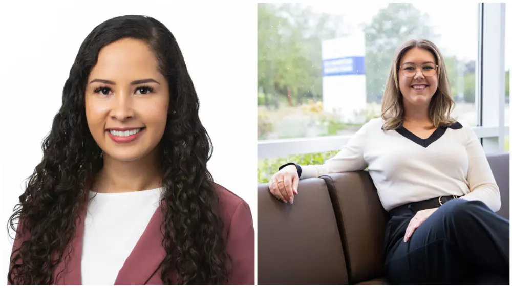 Angelica Salazar (left) and Taylor Howell (right), both leaders at Schweitzer Engineering Laboratories, were named 2026 STEP Ahead Award honorees by The Manufacturing Institute for their leadership and contributions to the manufacturing industry. Photo credit: Courtesy of Schweitzer Engineering Laboratories (SEL)