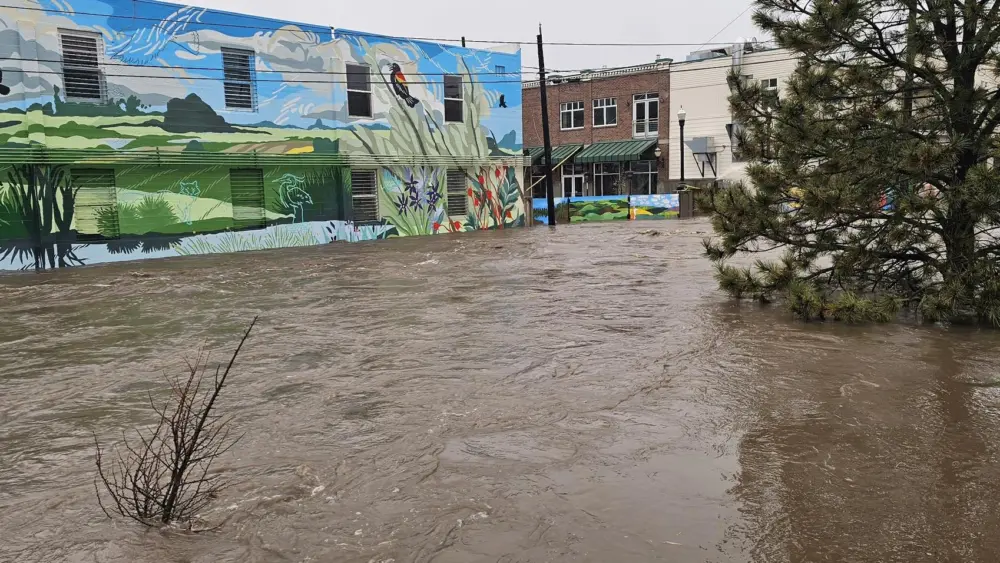 Photo of the flood waters in Pullman, Washington on March 14, 2026
