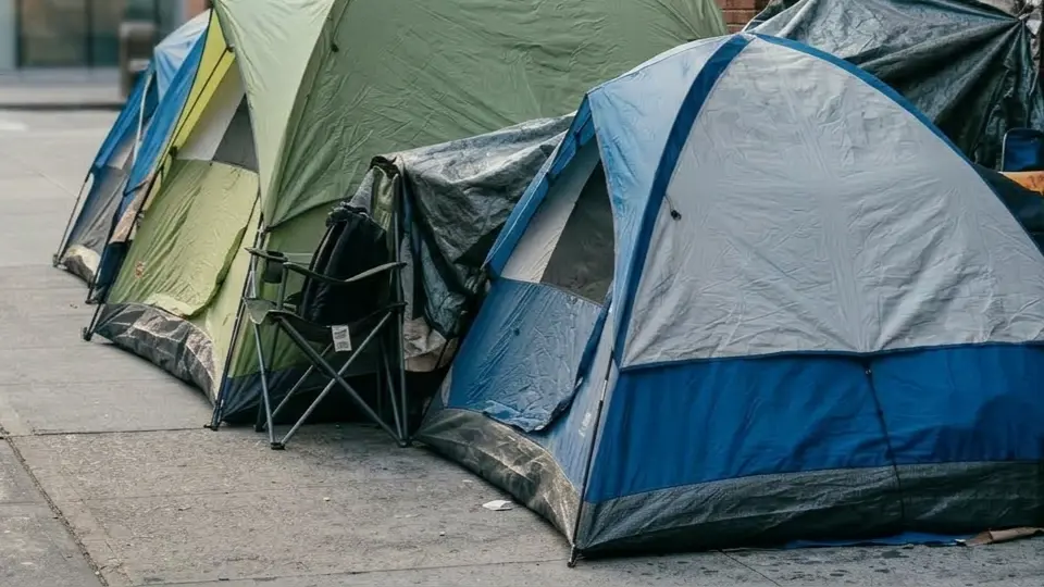 Sidewalk Tent Camping - Homeless