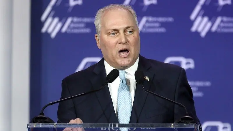 House Majority Leader Steve Scalise speaks at the Republican Jewish Coalition’s Annual Leadership Summit in Las Vegas, Oct. 28, 2023. Photo: Gage Skidmore / Flickr / CC BY-SA 2.0 / Cropped from Original