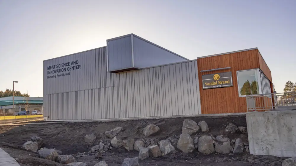 The exterior of the Meat Science and Innovation Center Honoring Ron Richard. - University of Idaho