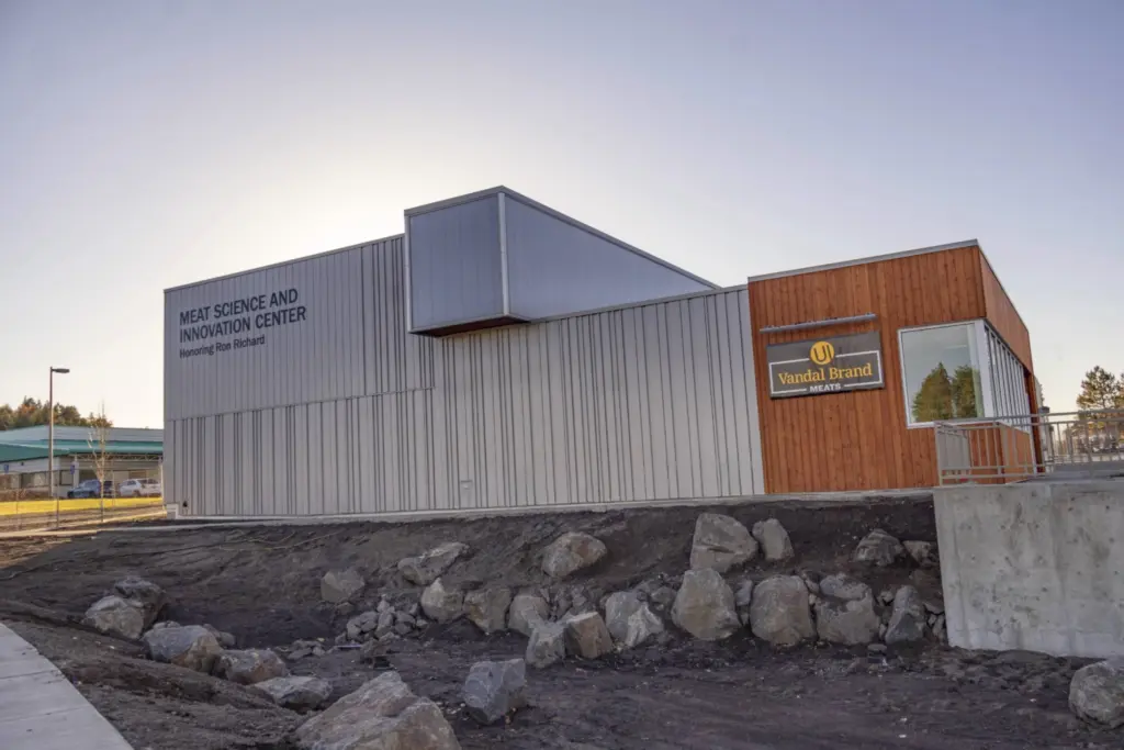 The exterior of the Meat Science and Innovation Center Honoring Ron Richard. - University of Idaho