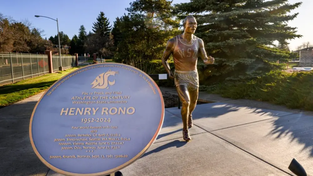 Rono still holds seven collegiate records and seven WSU records. He was a six-time All-American (photo by Dean Hare, WSU Photo Services).