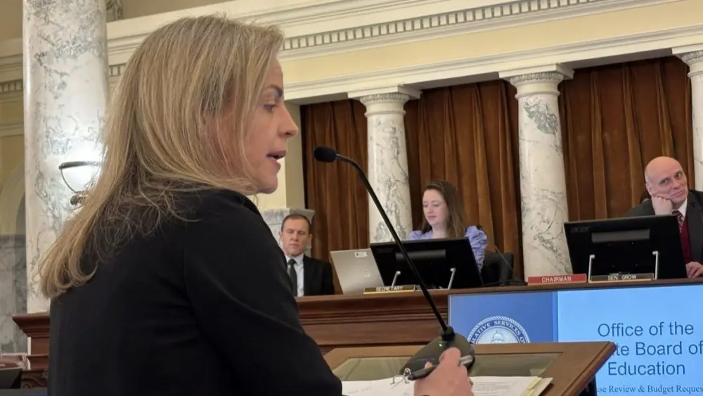 State Board of Education Executive Director Jennifer White fields a question during a Jan. 20, 2026 Joint Finance-Appropriations Committee hearing. (Kevin Richert/Idaho EdNews)