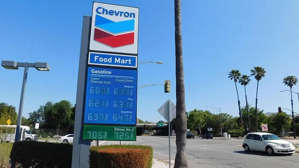 Gas prices begin at $6.019 a gallon at a Chevron station in Simi Valley, Calif., April 30, 2026. Photo: Dave Mason / The Center Square