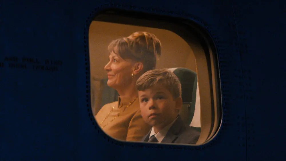 Kelly Eviston-Quinnett and Clark Shotwell are pictured in “Propeller One-Way Night Coach,” which premiered at the Cannes Film Festival earlier this month. Photo credit: Apple TV.