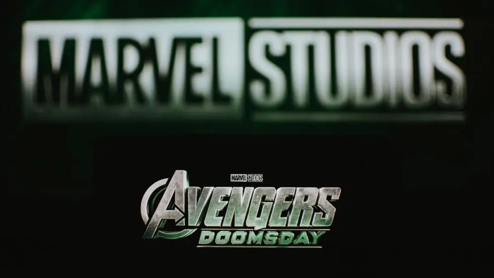 Avengers: Doomsday logo displayed on smartphone screen. Tartu^ Estonia-November 10^ 2024