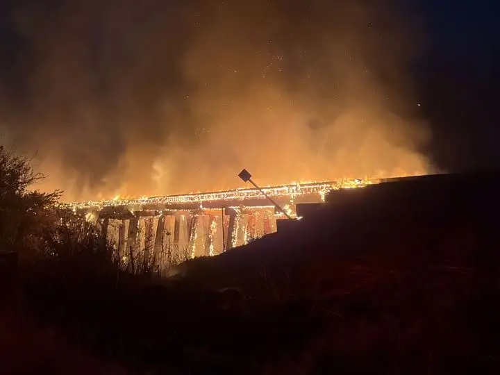 Photo courtesy of Whitman County Fire District 11 “Diamond.” Crews respond to the Palouse River Fire along South Palouse River Road outside Colfax on Saturday, Aug. 8.