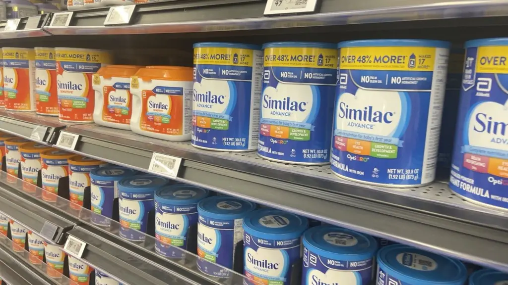 Infant formula products on store shelves. The FDA announced proposed changes to infant formula nutrition standards on October 29, 2026. Photo