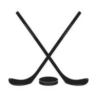 two-black-hockey-sticks-and-the-puck-flat-style-design-composition-illustration-icons-signs-isolated-on-white-background-symbols-of-the-sport-game-ice-hockey-free-vector