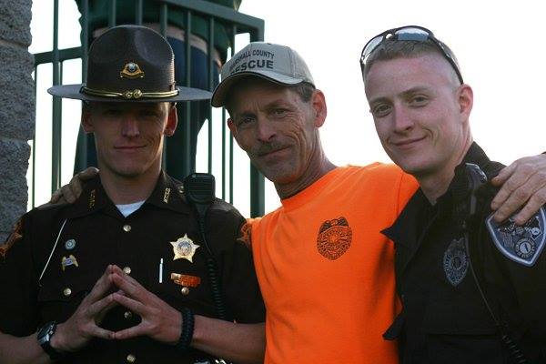 Deputy Curtner (left) pictured with his father, Curt, who serves as Rescue Squad Chief and brother Caleb, a Benton Police Officer