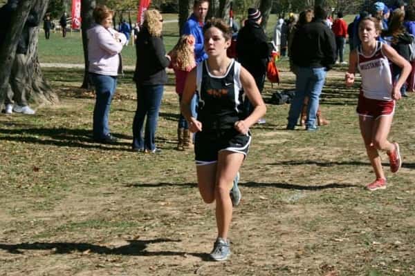 Spring Dolbee led the girl's team at the regional meet with a 24th place finish. Photo courtesy of MCHS Cross Country.