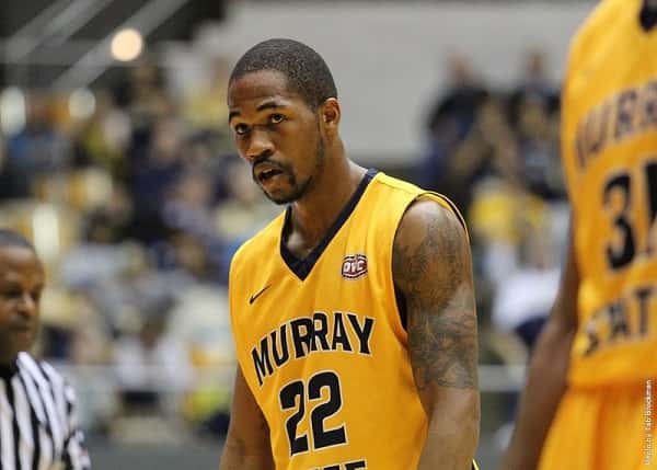 T.J. Sapp, who scored 28 points for the Racers, at the end of Murray's 88-87 loss to Belmont in the OVC Championship game. Photo by Tab Brockman