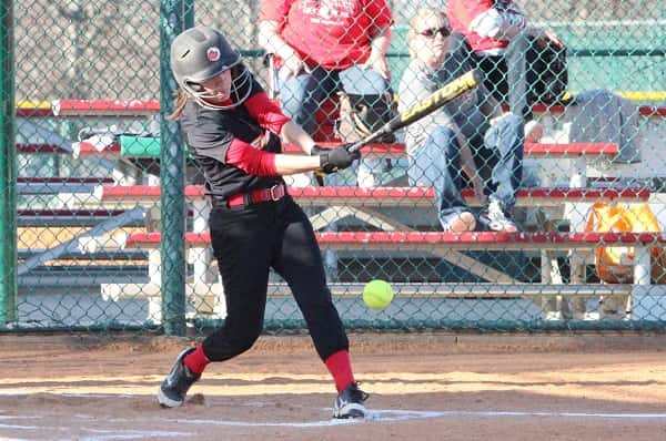 CFS catcher, Amber Shelley, led off with a single against Mayfield in the Lady Eagles 17-1 win.