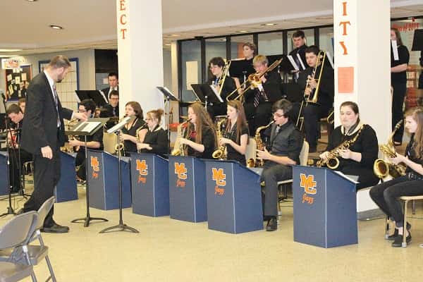 The Marshall County Jazz Ensemble entertained at the first Just Jazz-n-Desserts on Tuesday.