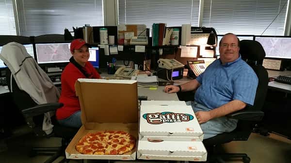 Marshall County 9-1-1 Dispatch Director Jason Luebker pictured with Dispatcher Vallery West