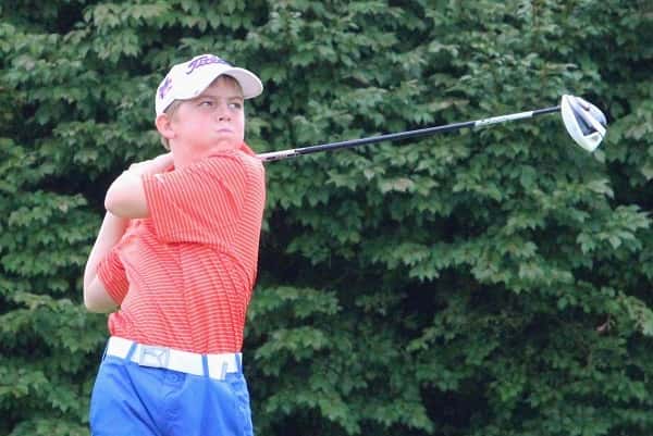 Jay Nimmo teeing off in the fall as part of the Marshall County High School golf team.