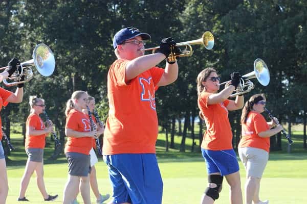 The Marching Marshals gave family and friends a glimpse of this year's show.