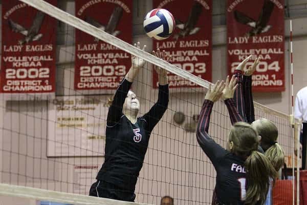 CFS Senior Emily Nelson led the Lady Eagles with 17 kills in their 3-1 win over Hickman County.
