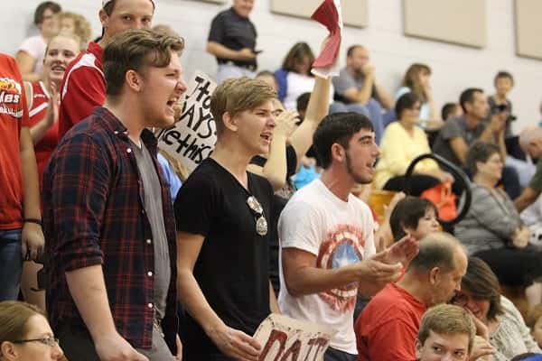 CFS students were making some noise during the CFS and Marshall County volleyball match.