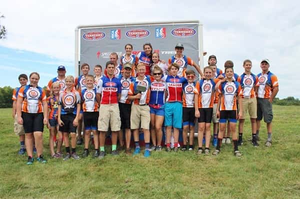 The Marshall County Mountain Bike Team following the podium ceremony after the first race of the season in Columbia, TN.