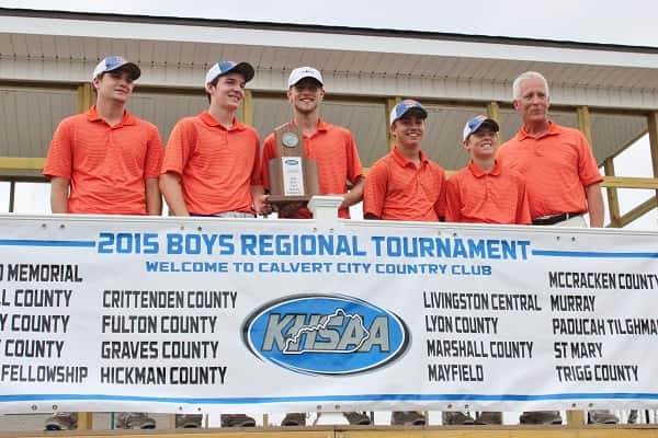 Pictured here after their runner-up 1st Region finish, the Marshals made the cut to play in the second day of the state tournament.