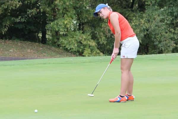 Bailey Tyree watching her put in last week's Region 1 tournament on her way to her individual title.