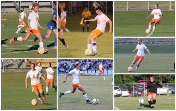 Lady Marshals selected to All-Region team top (L-R) Brittany Kimbro, Rachel McWilliams, Camryn Crass; (middle) B.J. Waggoner; bottom (L-R) Nikki Fehrenbacher, Kayla Travis, Allie Fiske.