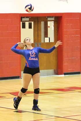 Sarah Hilbrecht serving for the Lady Marshals.