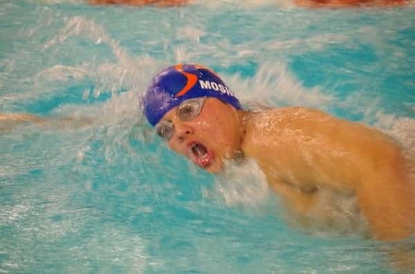 Wyatt Moshure swimming the 100 freestyle at Hopkinsville on Saturday. Photos by David O'Rear