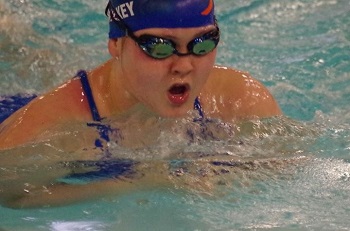 Scarlett Wilkey swims the breaststroke event at the Rick Cohn Invitational.
