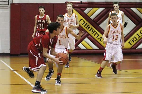 The CFS JV team during a recent game against Calvary Christian.